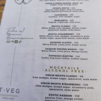 Cocktail Menu July 2025 at T Veg  in Rhodes