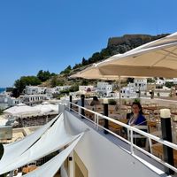 Rooftop seating   at T Veg  in Rhodes