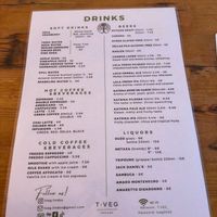 menu (drinks) at T Veg  in Rhodes