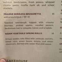 Spring Roll Description   at Lakehouse in Wasagaming