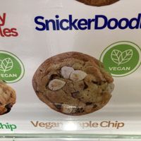 Sign for vegan cookies   at Baked Cravings in New York City