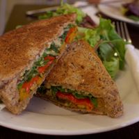 Mediterranean vegetable toasted sandwich at Wray Organic Market & Cafe in Toowoomba