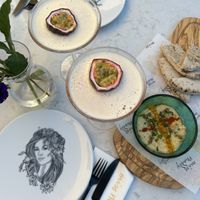 Vegan pornstar martini and hummus  at Miss Maddy in Delft