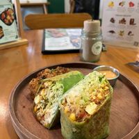 Burgers look fantastic but I’m craving raw veggies so got the Broritos wrap and then couldn’t resist the crispy cauli-wings and spicy mayo.
Wow!! at Sauce Tree Sanur: Plant Based Cafe in Sanur