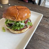 Plant based burger  at Kala Modern Greek in Chicago