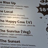 Menu at Rise Up Coffee in Cambridge