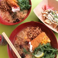 Tantanmem ramen and dumplings with sesame mayo at Ramen Impossible in South East London