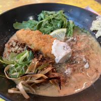 Soupy vegan Chick’n katsu ramen  at Ramen Impossible in South East London