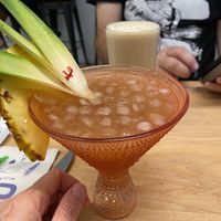 Fancy Pineapple Sunrise Moktail  at Red's Leaf Café in Metuchen