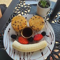 Chocolate Chip Pancakes!! at Red's Leaf Café in Metuchen