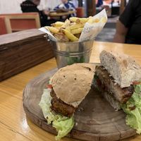Wrong burger and cold fries (an hour after we arrived and an entire family had been served though they arrived after us)  at Lounge del Brujo Centro Histórico in Arequipa