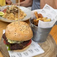 Mexican burger  at Lounge del Brujo Centro Histórico in Arequipa