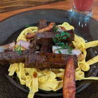 Huancaina pasta at Lounge del Brujo Centro Histórico in Arequipa