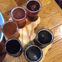 Mitten sampler microbrew flight at The Mitten Brewing Co in Grand Rapids