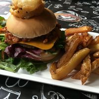 vegan Chilli burger at Duke Bullock's Vegan Cafe in Scarborough