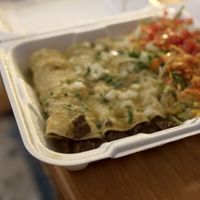 Delicious vegan beef enchiladas   at Sol Of Mexico in Worcester