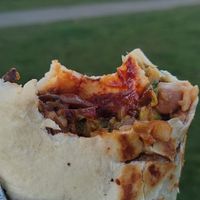 Hongo burrito no cheese at Carmelos Tacos in Seattle