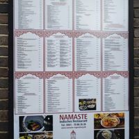 Outside menu at Namaste Indisches Restaurant in Regensburg
