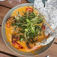 Laksa with tofu   at Mallow - Canary Wharf in East London