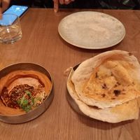 Small plate (starter), spicy red pepper houmous at Mallow - Canary Wharf in East London