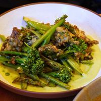 tempura herbs, primavera vegetables at Mallow - Canary Wharf in East London