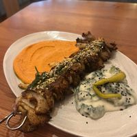 Oyster mushroom skewer  at Mallow - Canary Wharf in East London