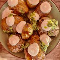 Smashed potatoes  at Mallow - Canary Wharf in East London