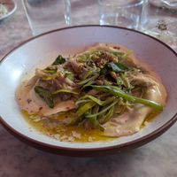 Mushroom ravioli at Mallow - Canary Wharf in East London