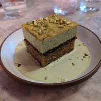 Pistachio cake at Mallow - Canary Wharf in East London