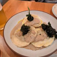 Wild mushroom ravioli at Mallow - Canary Wharf in East London