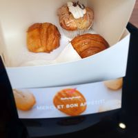 Pain au chocolate, Croffin (Muffin&Croissant&Filling), Croissant at TheDorkyFrench Vegan Bakery in Glasgow