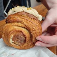 Pistachio and white choc supreme roll at TheDorkyFrench Vegan Bakery in Glasgow