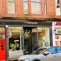 Adorable little storefront  at TheDorkyFrench Vegan Bakery in Glasgow