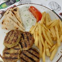 Chickpea falafel burger at Dimitri's Steak House in Crete