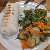 BBQ tofu wrap with side salad at Webster's Cafe in State College