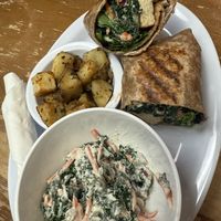 Tofu wrap w potatoes & slaw  at Webster's Cafe in State College