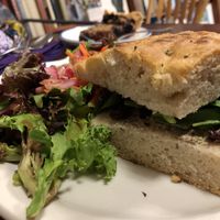 Yosemaya (?) spread sandwich with salad  at Webster's Cafe in State College