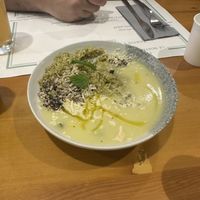 Cold soup with zucchini creme and bulgar  at A Casa di Francesco in Palermo