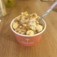 Caramel and popcorn soft serve.   at Hulala in Dusseldorf