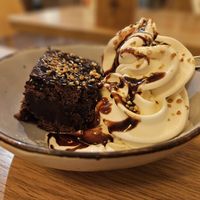 Brownie with soft ice cream at Hulala in Dusseldorf