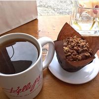 Love ‘N Peas muffin with Chocolate Loves Strawberry tea at Kelly's Bake Shoppe in Oakville