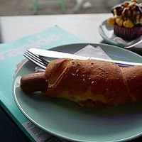 Pretzel Dog at Mister Nice Guy's Bakeshop in Ascot Vale