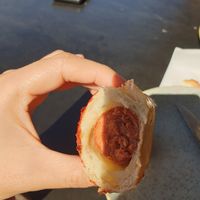 Yummy hotdog at Mister Nice Guy's Bakeshop in Ascot Vale