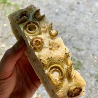 Olive & oregano focaccia  at Epicerie Campobasso in Mansonville