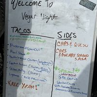Menu @ vegan night   at McDevitt Taco Supply in Denver