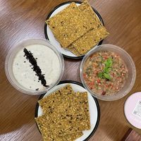 Baba ghanoush + cashew cheese starters  at Wild & The Moon in Doha