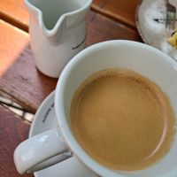Coffee with oat milk at Neue Regensburger Hütte in Neustift Im Stubaital