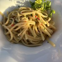 Agilio Olio ebenfalls vegan  at Amente Restaurant & Cocktail bar in Lefkada