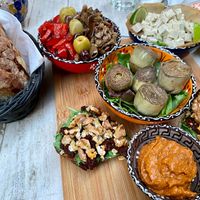Vegan charcuterie platter at The Rootz Bar in Valletta