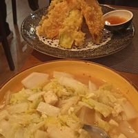 Fried vegetables and chinese vegetables and tofu at Restaurante Unik Asiatico in Alicante